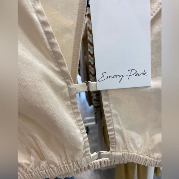 Emory park blouse short beige long-sleeved .NEW - Picture 10 of 11